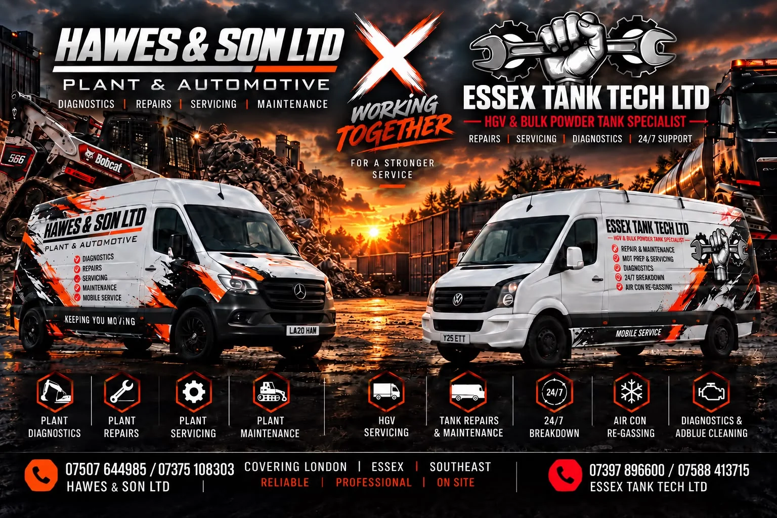 Hawes & Son Ltd working together with Essex Tank Tech Ltd